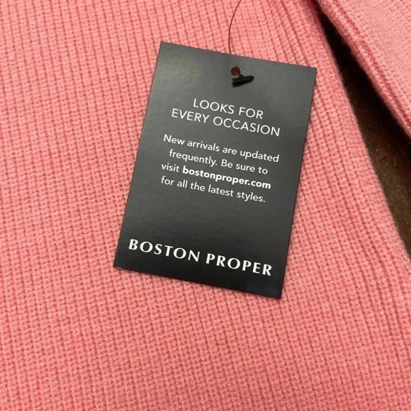 Boston Proper Sweater Dress Size XS Pink Balloon Sleeve Turtleneck Barbie Winter - Picture 6 of 14